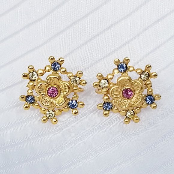 Express Floral Lever Back Pierced Earrings - New - Picture 2 of 6